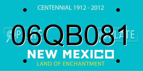 06QB081 New Mexico License Plate