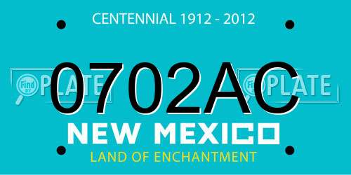 0702AC New Mexico License Plate