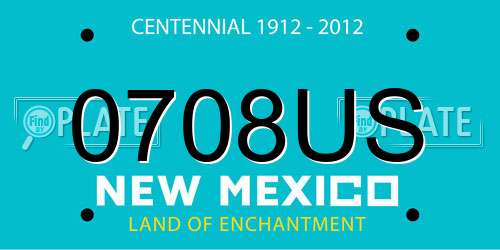 0708US New Mexico License Plate