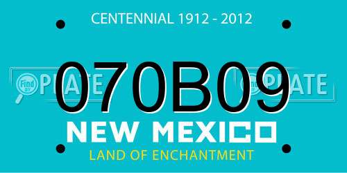 070B09 New Mexico License Plate
