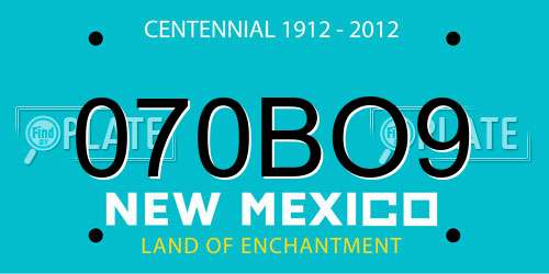 070BO9 New Mexico License Plate