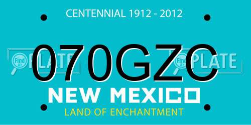 070GZC New Mexico License Plate