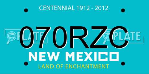 070RZC New Mexico License Plate