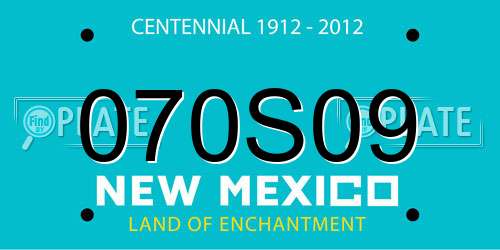 070S09 New Mexico License Plate