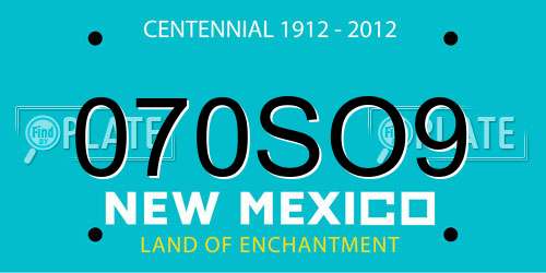 070SO9 New Mexico License Plate