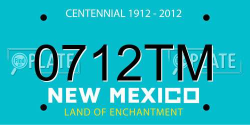 0712TM New Mexico License Plate