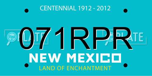 071RPR New Mexico License Plate