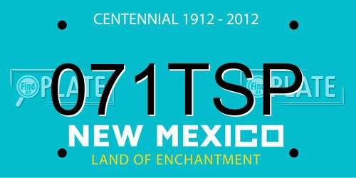 071TSP New Mexico License Plate