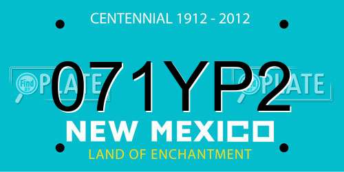 071YP2 New Mexico License Plate