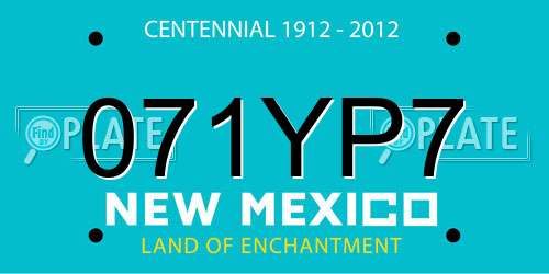 071YP7 New Mexico License Plate