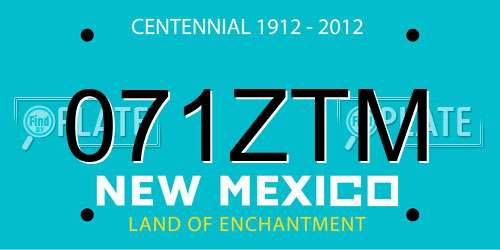 071ZTM New Mexico License Plate