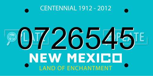 0726545 New Mexico License Plate