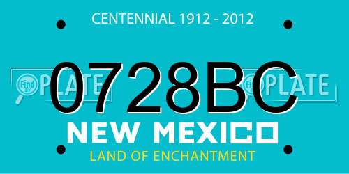 0728BC New Mexico License Plate