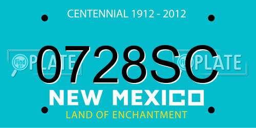 0728SC New Mexico License Plate