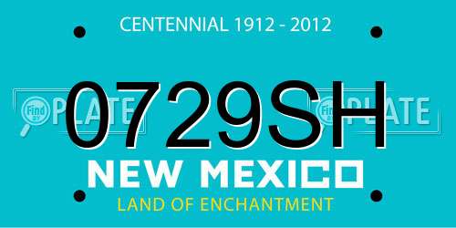 0729SH New Mexico License Plate