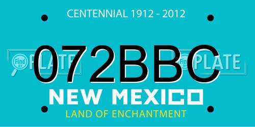 072BBC New Mexico License Plate