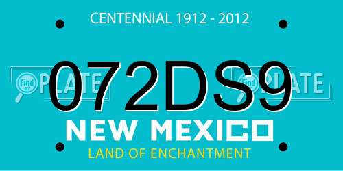 072DS9 New Mexico License Plate