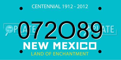 072O89 New Mexico License Plate