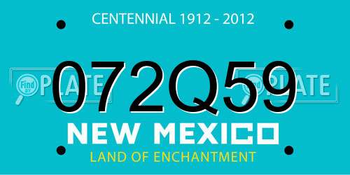 072Q59 New Mexico License Plate