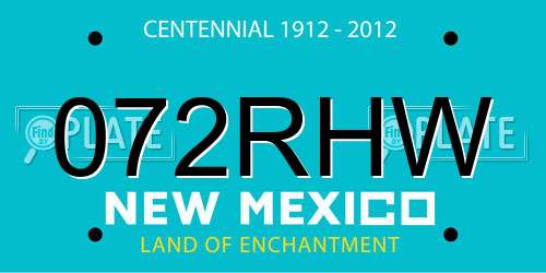 072RHW New Mexico License Plate