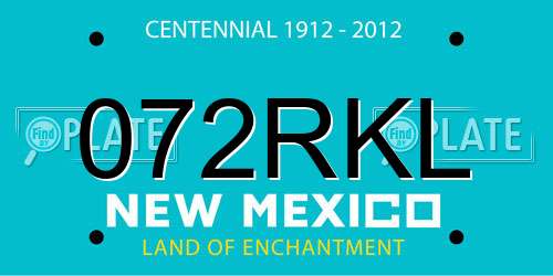 072RKL New Mexico License Plate