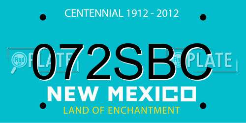 072SBC New Mexico License Plate