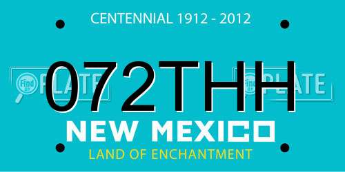 072THH New Mexico License Plate