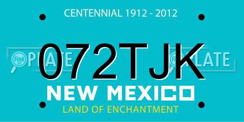 072TJK New Mexico License Plate