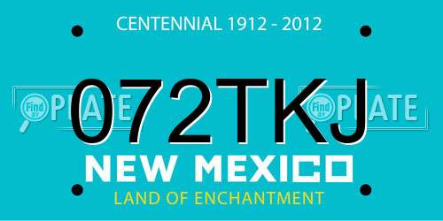 072TKJ New Mexico License Plate