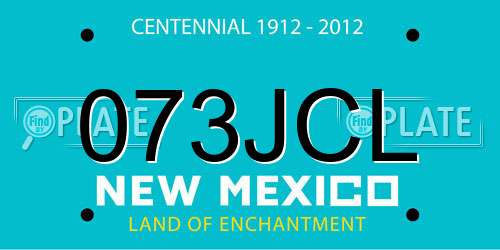 073JCL New Mexico License Plate