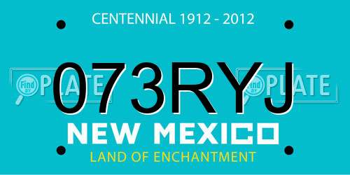 073RYJ New Mexico License Plate