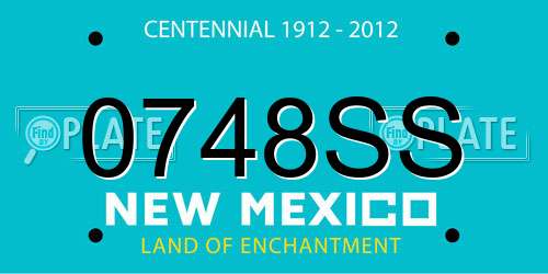 0748SS New Mexico License Plate