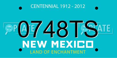 0748TS New Mexico License Plate