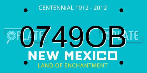 0749OB New Mexico License Plate