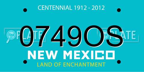 0749OS New Mexico License Plate
