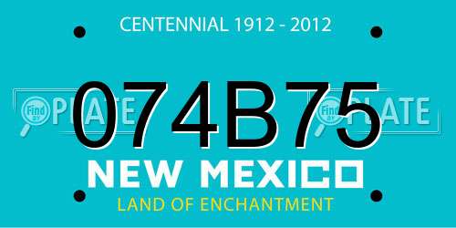 074B75 New Mexico License Plate