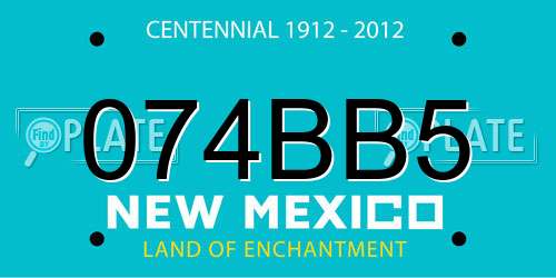 074BB5 New Mexico License Plate
