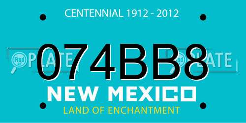 074BB8 New Mexico License Plate