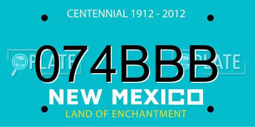 074BBB New Mexico License Plate