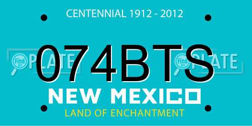 074BTS New Mexico License Plate