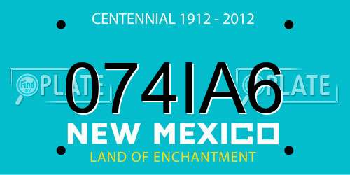 074IA6 New Mexico License Plate