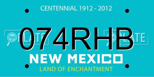 074RHB New Mexico License Plate
