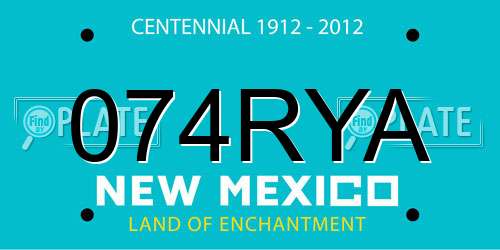 074RYA New Mexico License Plate