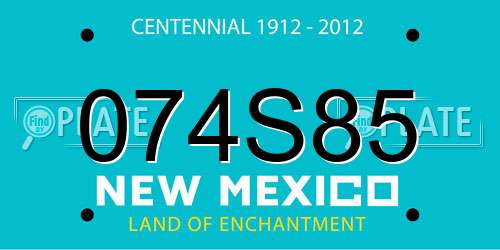 074S85 New Mexico License Plate