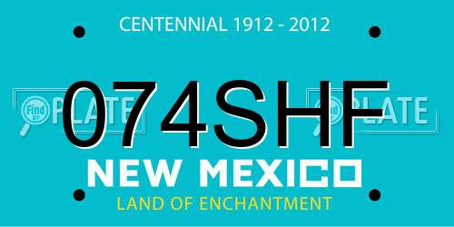 074SHF New Mexico License Plate
