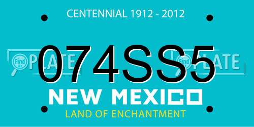 074SS5 New Mexico License Plate