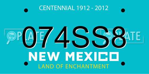 074SS8 New Mexico License Plate