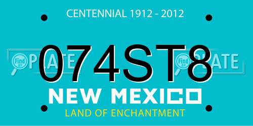 074ST8 New Mexico License Plate