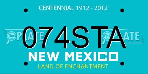074STA New Mexico License Plate