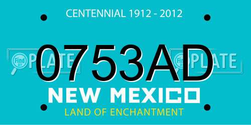 0753AD New Mexico License Plate